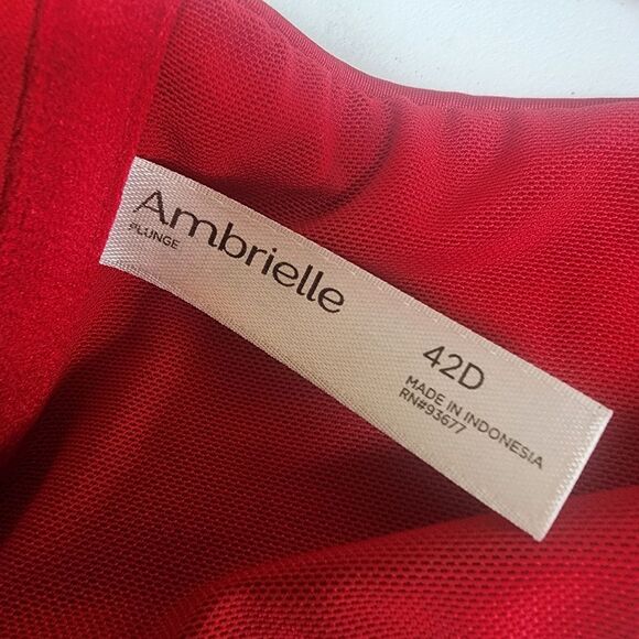 Ambrielle Plunge Red Crossback Underwire Bra (42D) - Picture 5 of 5